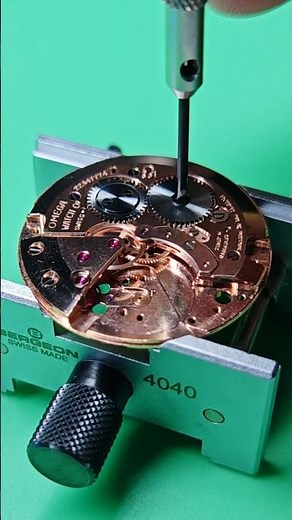 Omega vintage watch during service