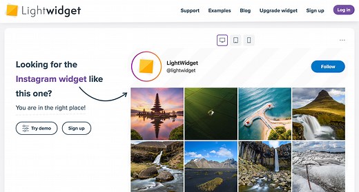 Instagramの投稿一覧をWebサイトに表示できる【LightWidget】