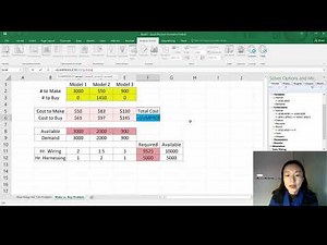 Operations Research--The Make vs Buy Problem Excel Model Implementation