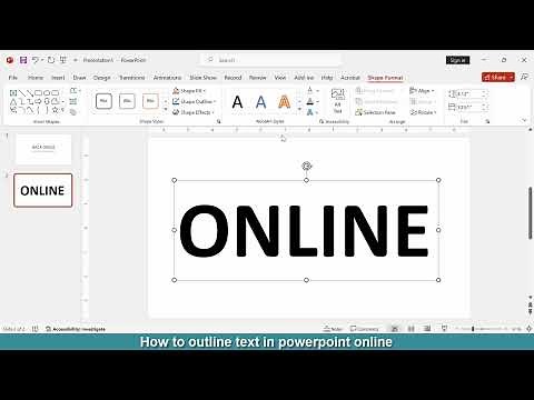 How to outline text in PowerPoint online