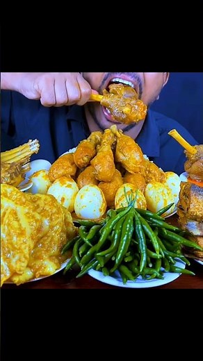 Mutton Nalli, Mutton Fat, Chicken Legpiece, Boiled Eggs with Green Chillies #mukbang #shorts #eating