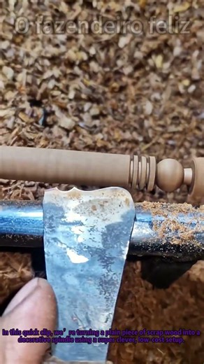 DIY Wooden Spindle on a Budget | Scrap Wood Woodturning Hack #WoodworkingHacks