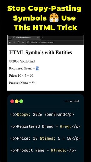 Stop Copy-Pasting Symbols 😤 Use This HTML Trick