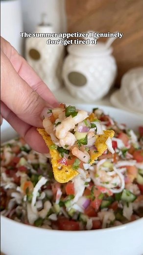 Easy Shrimp and Crab Ceviche Recipe #ceviche #shrimpceviche #dip #easyappetizer