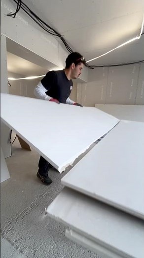 Réalisation placard et habillage de poteau en placo #construction #renovation ##asmr #placo