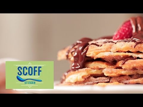 Churro Waffles With Chocolate Sauce Recipe