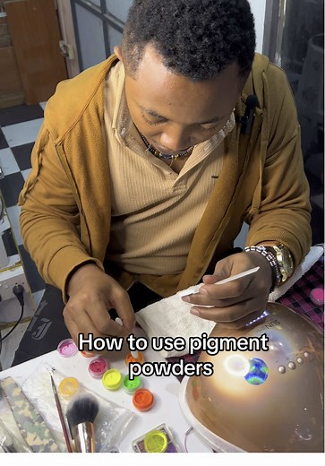 How to use powder pigment #trendingnails #nailtutorial #fyp