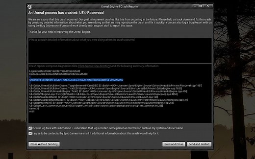非原创搬运视频：UE4、UE5崩溃闪退的尝试处理方法