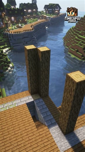 Rustic Watermill in Minecraft Village #minecraft #timelapse #gaming #minecraftshorts #medieval