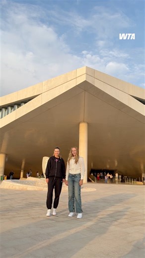 Picture perfect places in Doha 📸 Anna Kalinskaya x Mirra Andreeva #wta #tennis #doha #bts | WTA