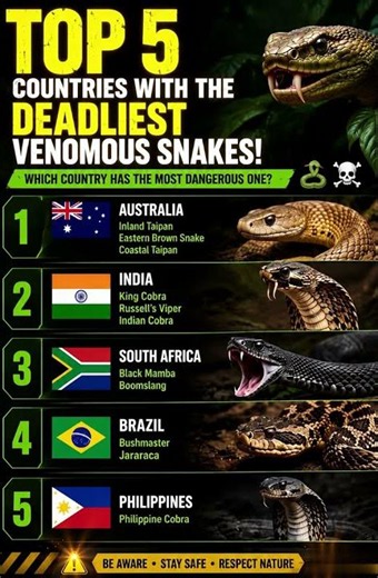 Top 5 Countries With the Deadliest Venomous Snakes