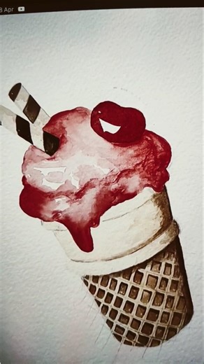 watercolor ice cream tutorial for beginners 🤍