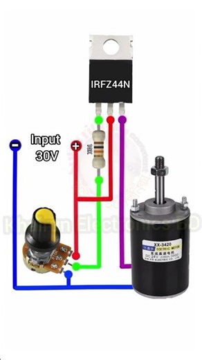 DC motor speed control circuit #khairunelectronicsbd #shortsfeed #electronic #foryou