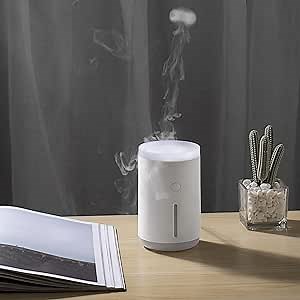 Mini Humidifier, Small Cool Mist Humidifier with jellyfish-shaped spray for stress relief,USB Personal Desktop Car, Office Room, Bedroom,etc.2 Modes, White, 3X3X5.5 (V13)