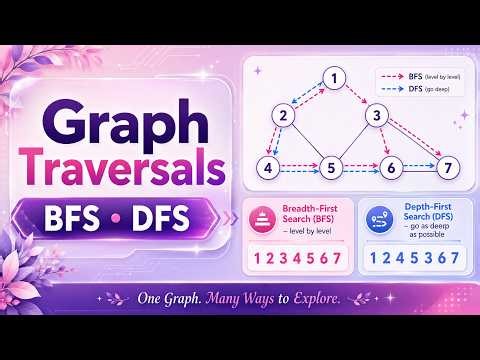 Graph Traversals Explained🌐| BFS and DFS in Data Structures Made Easy 🚀