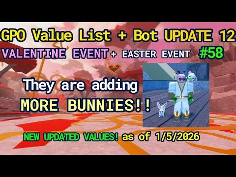 THEY ARE ADDING MORE BUNNIES??? BUNYO AND YUKIO's SIBLING!!! GPO VALUE LIST #58 | EASTER UPDATE 12