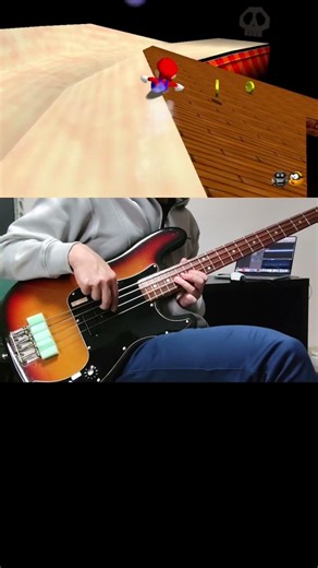Slider Race Theme Song - Super Mario 64(Bass Cover) #shorts