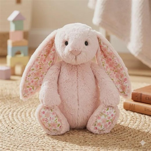 Jellycat Blossom Blush Bunny Cherry Plush – Soft Pink Floral Bunny Stuffed - Etsy