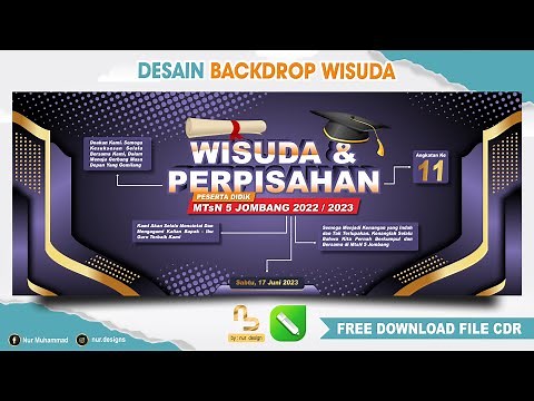 Desain Spanduk Backdrop Wisuda Keren Di Coreldraw ( Free CDR ) - Nur Designs
