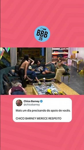 Chico Barney was mentioned during a conversation today in the Big Brother Brazil 26 house.