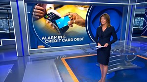 3.5K views · 43 reactions | The nation's record-high credit card debt now stands at nearly $988 billion. That's around $5,700 per person. High interest rates and inflation are adding to the problem. | CBS Evening News | Facebook