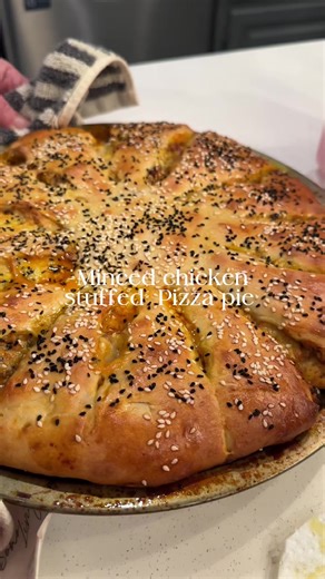 Savory Keema Stuffed Pizza Pie Recipe