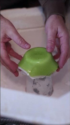 Fusing scrap glass to make an icy candle holder