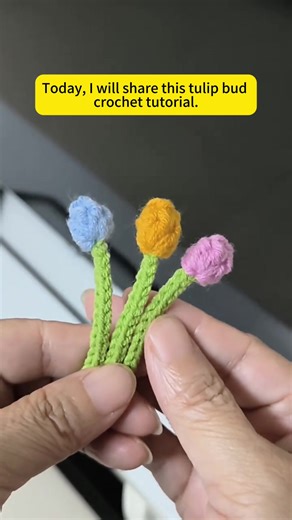 Tulip bud crochet tutorial #crochet #handmade #handmadegifts #fyp #handmadewithlove #tiktok #crochettutorial #DIY #crocheting #tutorial #easycrochet