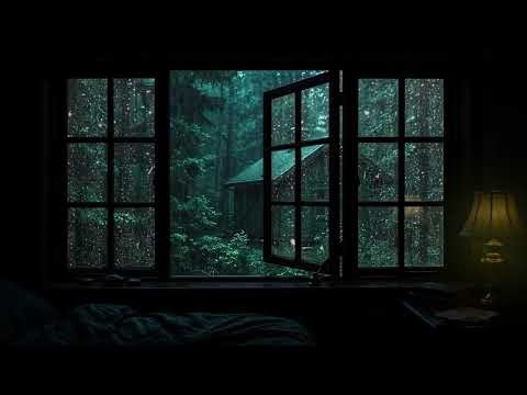 Gentle Rain at Midnight Outside the Window Bedroom | Dark Calm Ambience for Restful Sleep