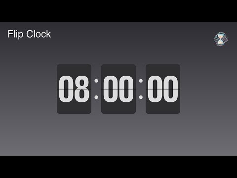 8 Hour Timer ⏱️ Monochrome Steel Flip Clock | Full workday/sleep Timer - ChronoFlow