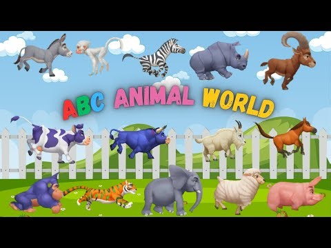 Farm & Zoo Animal Sounds Song for Kids | Learn Animal Names & Sounds | Animal ABC