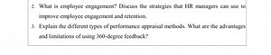 What is employee engagement? Discuss the strategies that HR man... | Filo