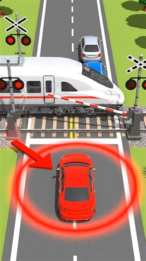 Driver Goes Around Train Gates… Then This Happens 🚆#shorts