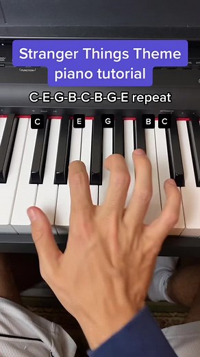 Stranger Things Theme easy piano tutorial (note names) #foryou #piano #fy #foryoupage #pianotutorial #music #fyp #xyzbca #strangerthings #strangerthings4
