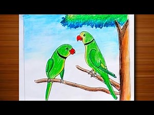 Easy Parrot Drawing for Beginners. How to Draw a Parrot Step by step.