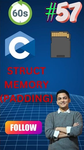Struct Padding in C Explained Simply | Memory Layout & sizeof(struct) Mystery #shorts #tech