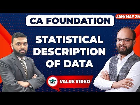 Statistical Description of Data | CA Foundation Jan/May 25 | Quantitative Aptitude Chapter 13 | MSLR