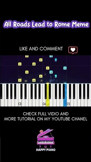 All Roads Lead to Rome Meme Piano Easy #easypiano #piano #pianotutorial #allroadsleadtorome