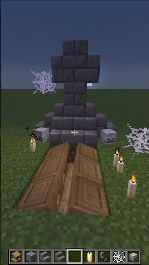 Minecraft Gravestone Tutorial #shorts #minecraft #tutorial #halloween #gravestone #grave #scary