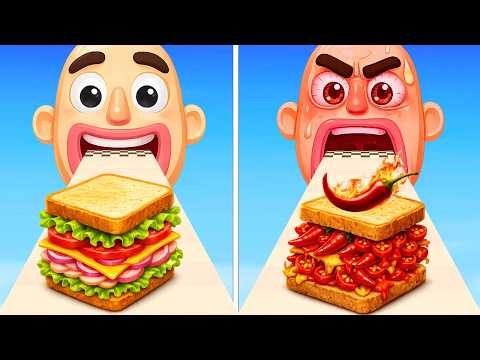 TASTY VS SPICY SANDWICH 😱