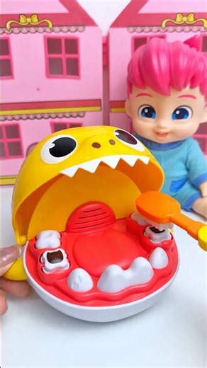 ASMR Unboxing Bebefinn & Shark Brushing Teeth | Satisfying Toy Sound #shorts