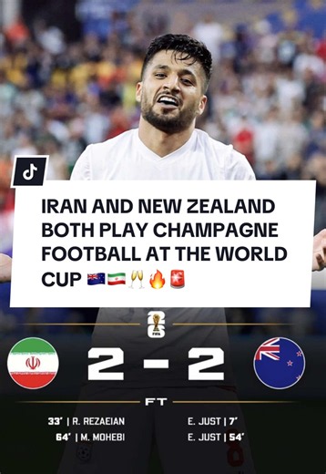 Iran and New Zealand Champagne Football at the World Cup