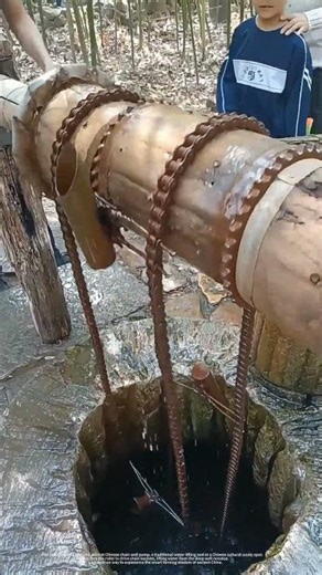 Operate This Restored Ancient Chinese Water Pump at a Cultural Scenic Spot