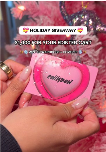 🎄GIVEAWAY TIME🎄 holiday dreams do come true ✨🎁 enter for a chance to win a $1000 wardrobe to shop all your cold-weather faves ❄️ 1️⃣ follow us 🫶 2️⃣ like & save this post 💗 3️⃣ tag your shopping bestie🤞 (more tags = more entries!) 4️⃣ comment on our latest post giveaway is open to all edikted babes worldwide, and closes on december 22nd, at midnight. winners will be announced december 23rd on our IG story so stay tuned, and good luck! #edikted #fyp #giveaway #winterwardrobe *no purchase ne