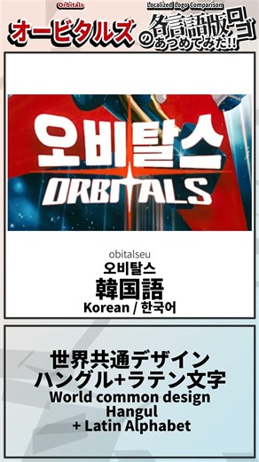 [3種]オービタルズの各言語版ロゴあつめてみた!!