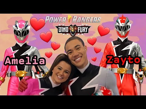 Power Rangers Dino Fury - Zayto and Amelia Cute Moments (Russell Curry & Hunter Deno) Red & Pink