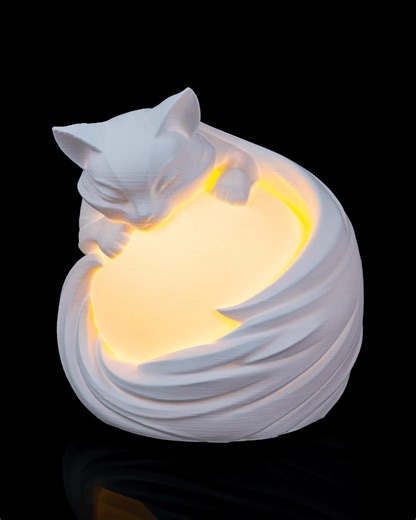 Cute Cat LED Desk Lamp | 3D Printed Night Light | Cozy Bedroom Decor | Desk Lamp | Gift for Her - Etsy