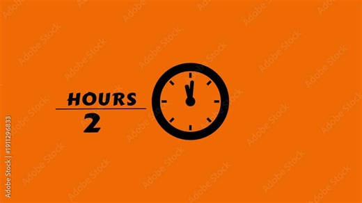 4 Hours timer clock animation. Countdown timer hours clock. Stopwatch clock animation.