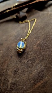 Anxiety Relief Spinner Necklace With Opalite | Fidget Jewelry for Teens | Gold Toned Minimalist Pendant - Etsy