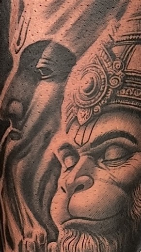 Sunny Bhanushali on Instagram: "Lord Hanuman Tattoo, in progress at @alienstattooindia"